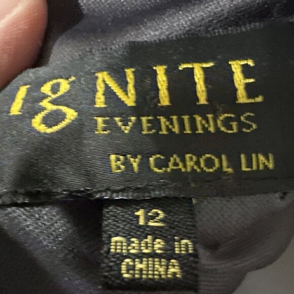 Beautiful gray Sparkling Halter Evening Gown With Sequins Around The Neck Sz 12 - Picture 5 of 10